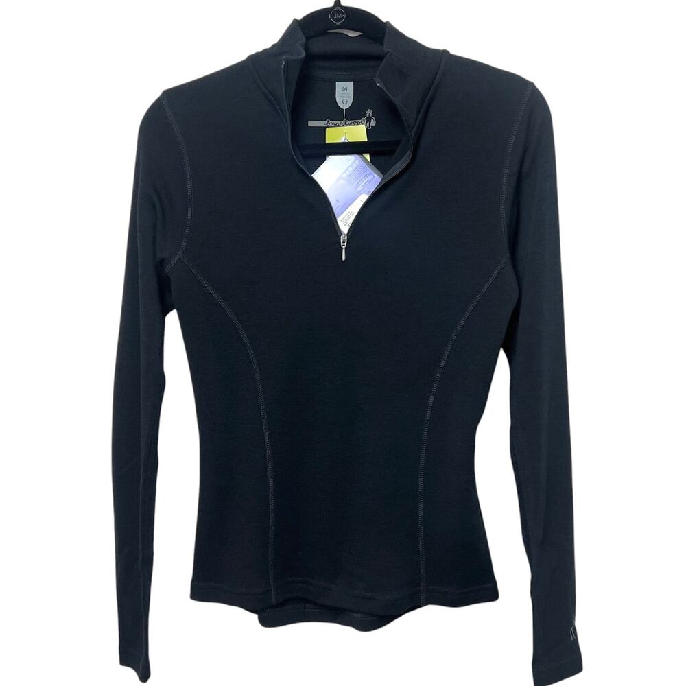 NWT Smartwool Merino 250 1/4 Zip Midweight Thermal Base Layer Top Black Medium
